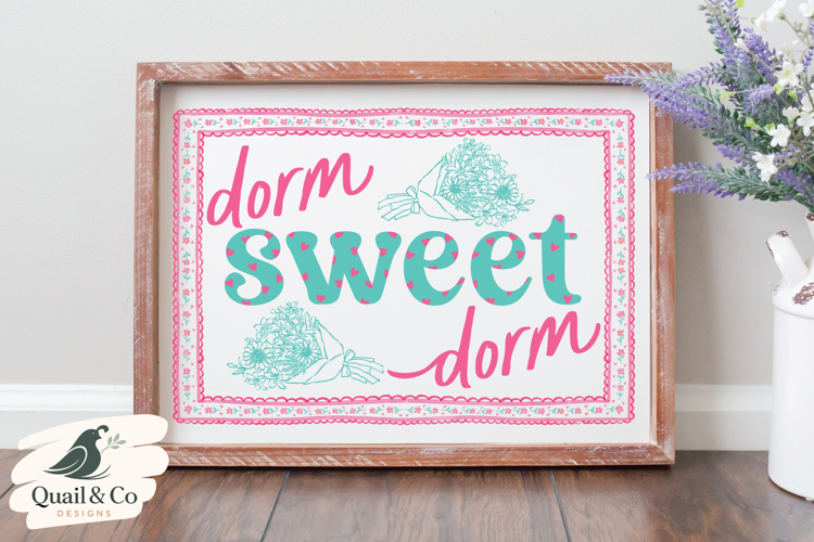Dorm Sweet Dorm PNG, Printable Door Hanger, Sign Sublimation