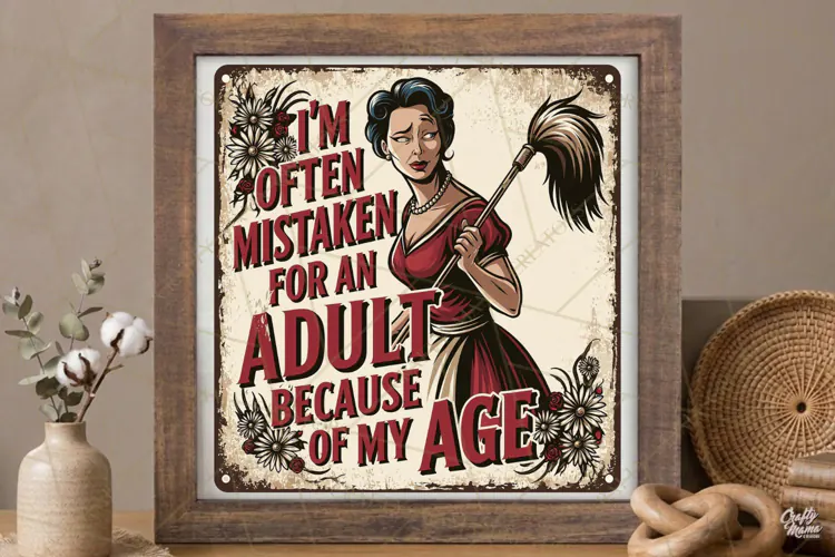Adulting Quote | Sarcastic Housewife Vintage Steel Sign