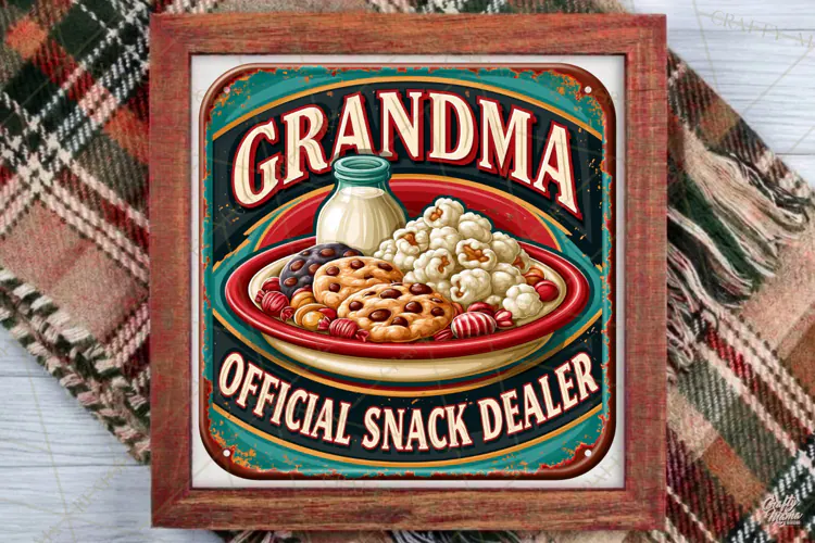 Offical Snack Dealer | Grandparent Vintage Sign PNG Design