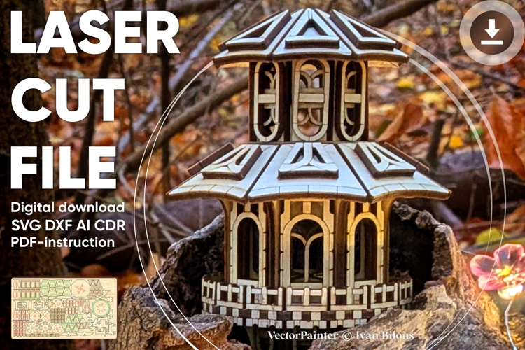 Faelight House - Laser Cut File, SVG Garden Project