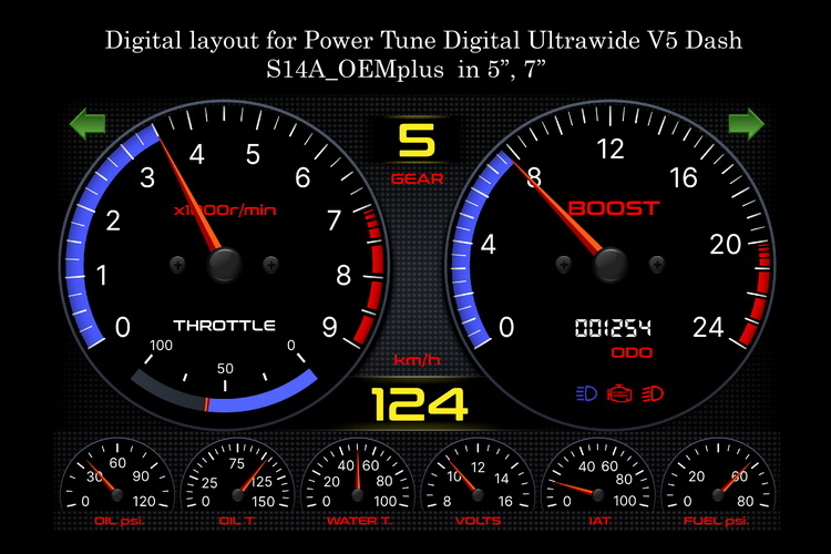 Digital Layout for Power Tune Digital Ultrawide V5 Dash