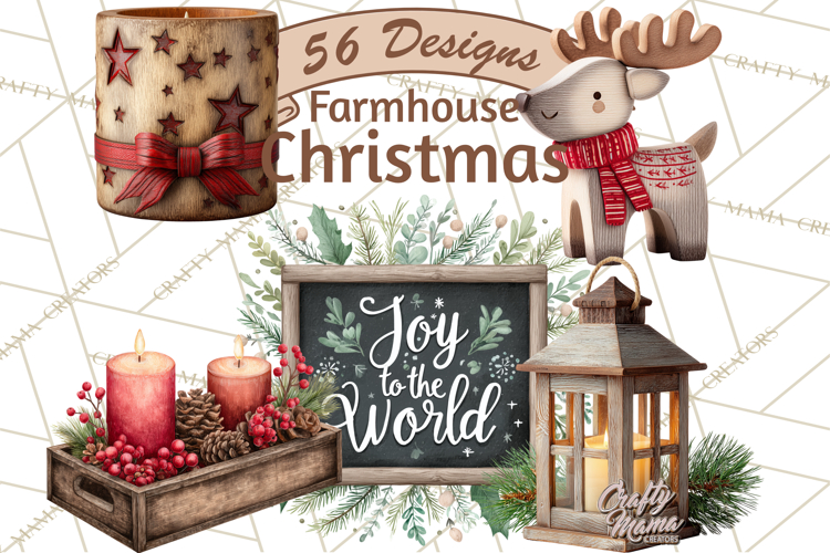 Farmhouse Christmas Wreath Png Image 16