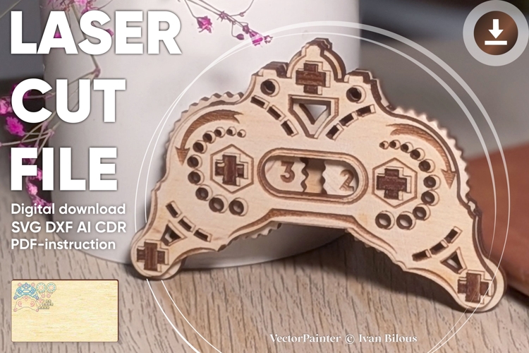 Game counter - laser cut file, Glowforge pattern