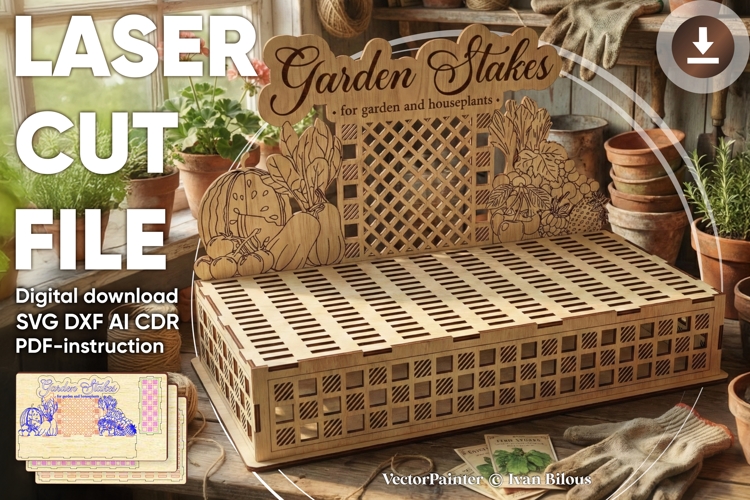 Garden Stakes Stand - laser cut file, Display stand