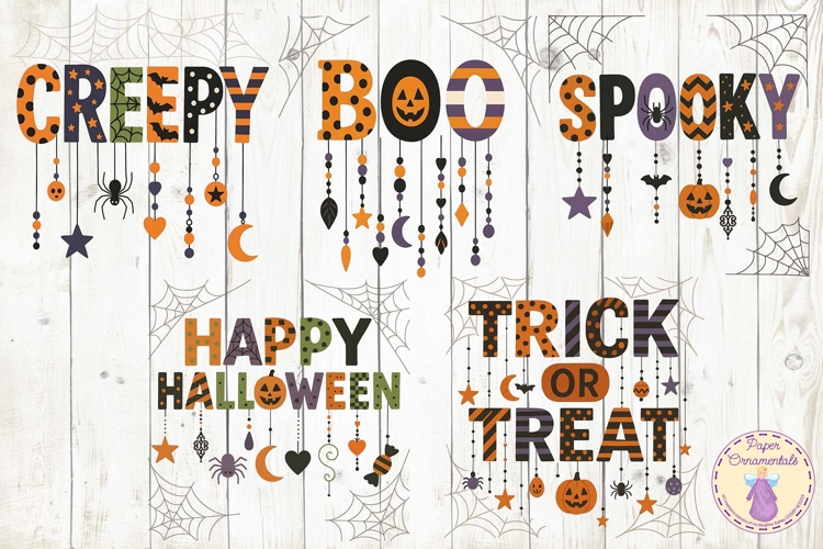 Clip Art or Clipart: Halloween Word Clipart With Dangles