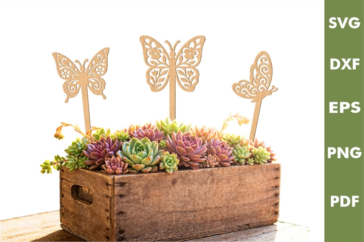 Plant Stakes Decoration |Garden Topper Laser cut SVG, Cricut