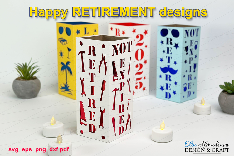 Retirement Lantern Svg Papercut Lightbox Retired Not Expired