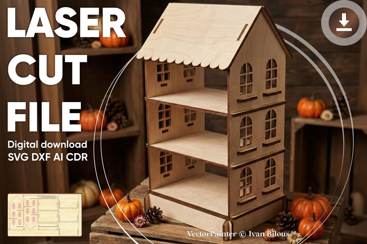 House Stand - laser cut file, plans for laser machines