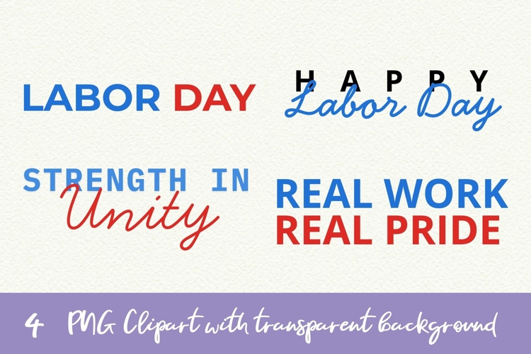 Labor Day Clipart Watercolor Sublimation PNG Labour Day Text