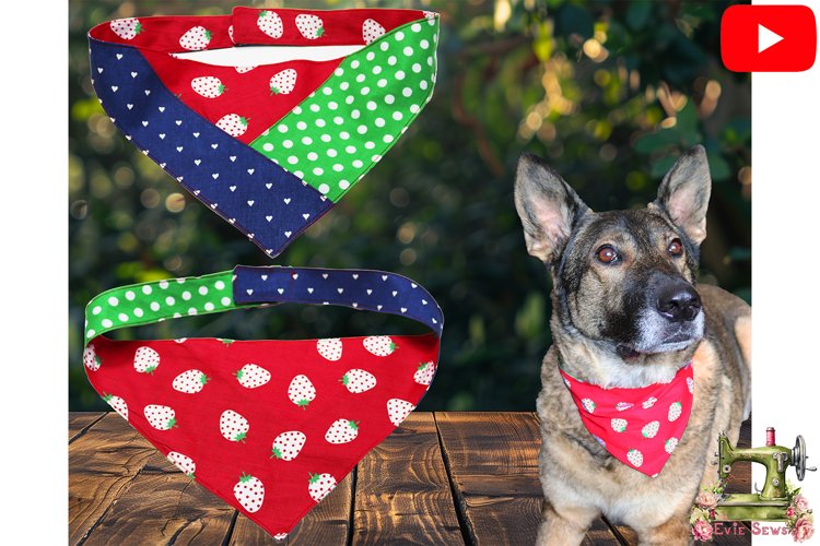 Dog Bandana Sewing Pattern Reversible Patchwork PDF