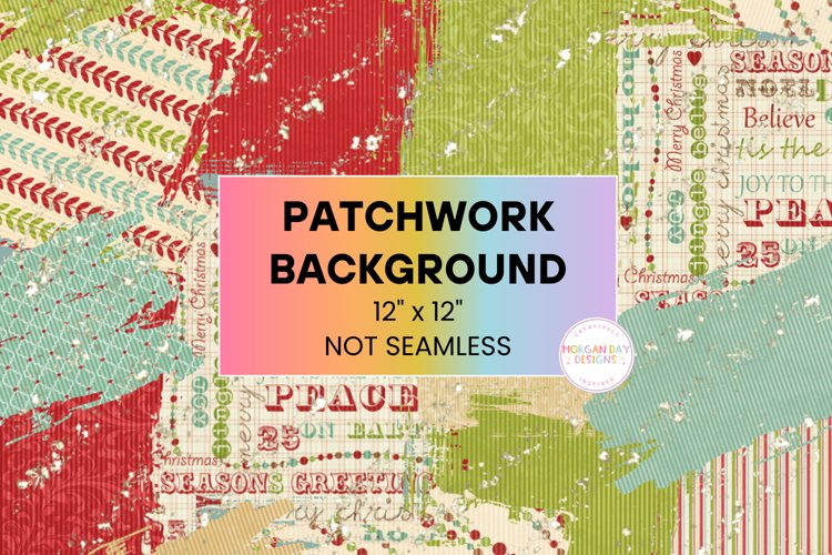 Textured Vintage Christmas Patchwork Background