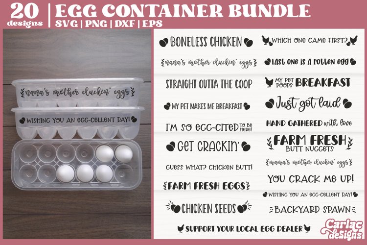 Funny Egg Container SVG Bundle