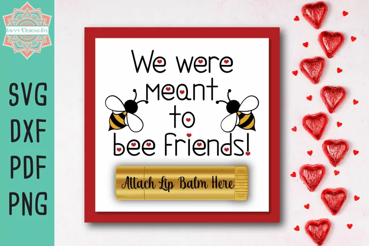 We Were Meant To Bee Friends Valentine's Layered Cut File