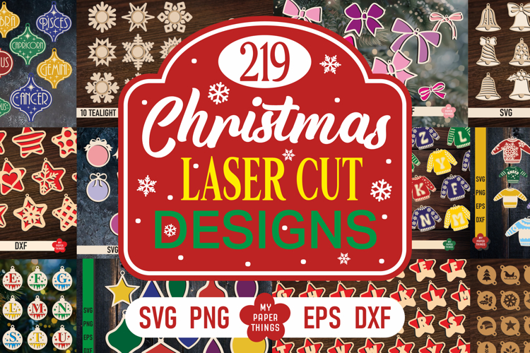 Christmas Mega Bundle Laser Cut, Christmas Ornament Svg