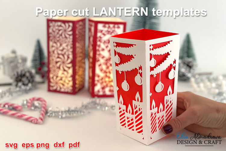 Christmas Lantern Svg| Papercut Centerpieces Lightbox Candle