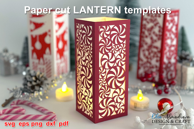 Christmas Lantern Svg| 3D Paper cut Centerpieces lightbox