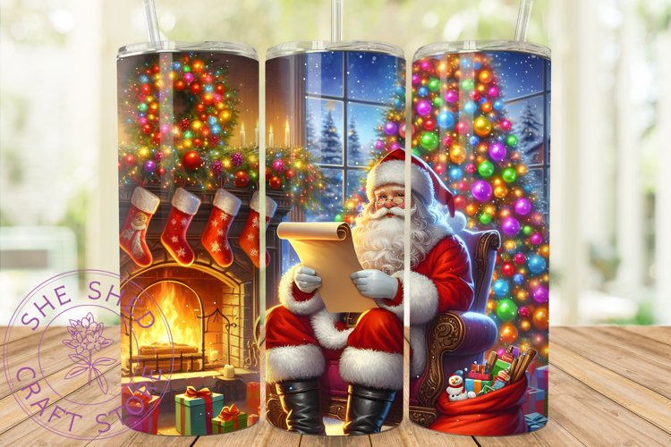 Santa Claus, 20 Oz Skinny Sublimation Tumbler Wrap