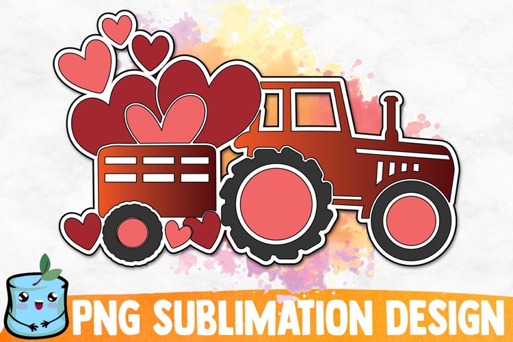Valentines Truck Sublimation Design