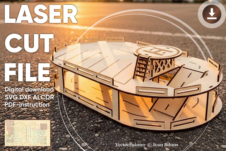 Parking - laser cut file, SVG DXF pattern