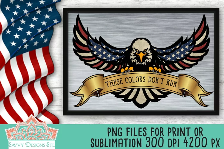These Colors Don't Run Patriotic Flag Eagle Sublimation