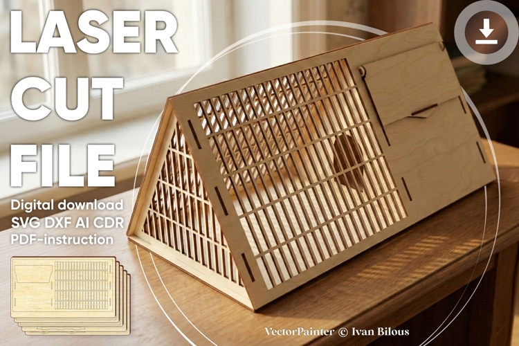 Pet cage - laser cut files, house for small pets