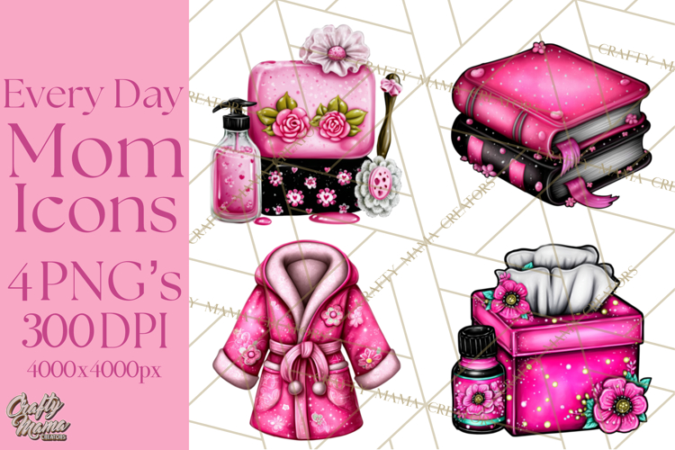 Everyday Mom Icons Clipart, Mom Life Doodle Graphics