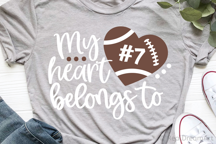 My Heart Belongs to Football SVG, DXF, PNG, EPS