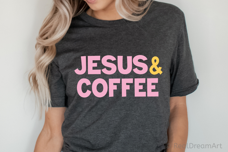 Jesus and Coffee SVG, DXF, PNG, EPS
