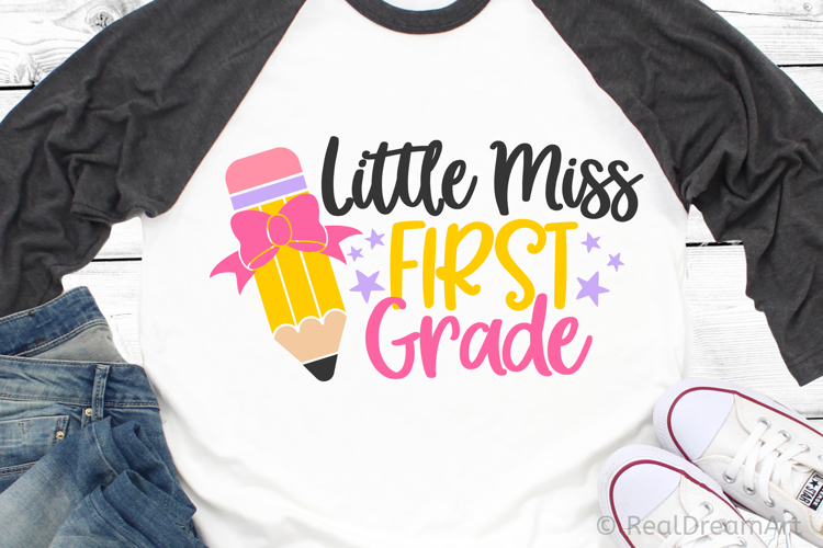 Little Miss First Grade SVG, DXF, EPS, PNG