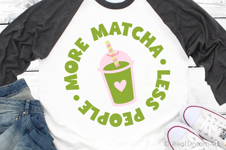 Less People More Matcha SVG, DXF, PNG, EPS