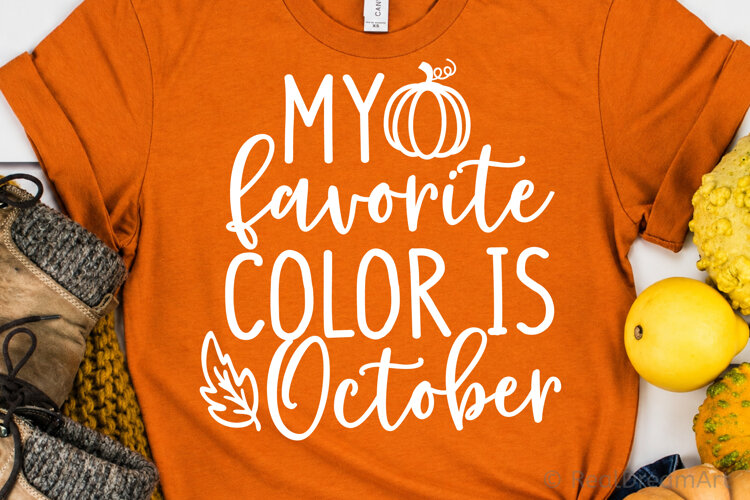 My Favorite Color is October SVG, DXF, PNG, EPS example image 1
