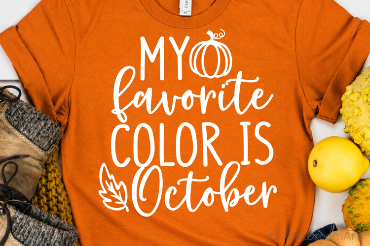 My Favorite Color is October SVG, DXF, PNG, EPS