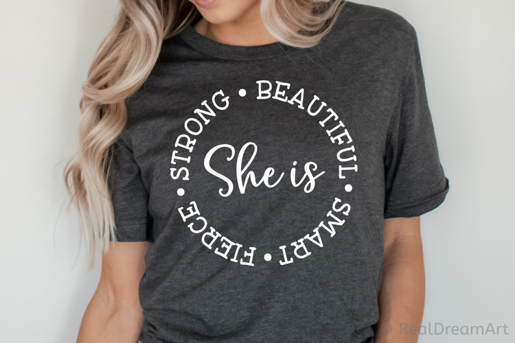 She is Beautiful Smart Fierce Strong SVG, DXF, PNG, EPS