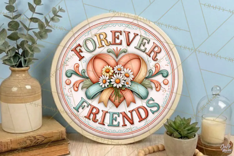 Forever Friends | Friendship Round Sign PNG