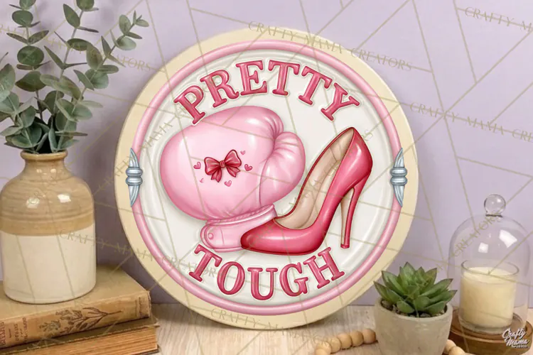Girl Power Retro Round Sign PNG | Pretty Tough