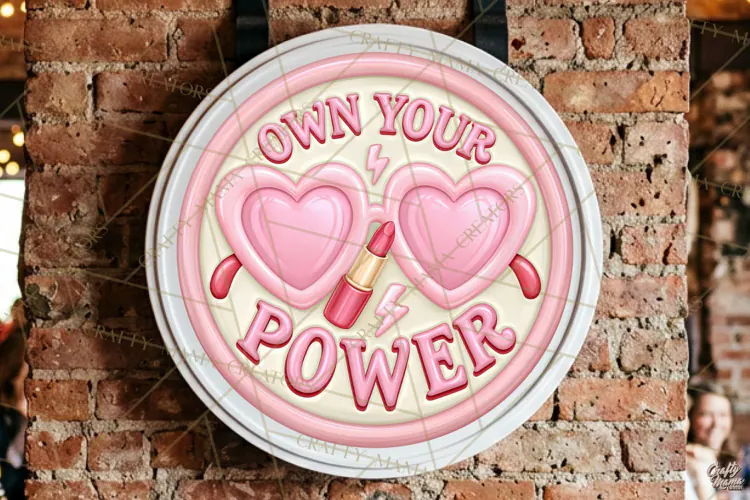 Girl Power Retro Round Sign PNG | Own Your Power