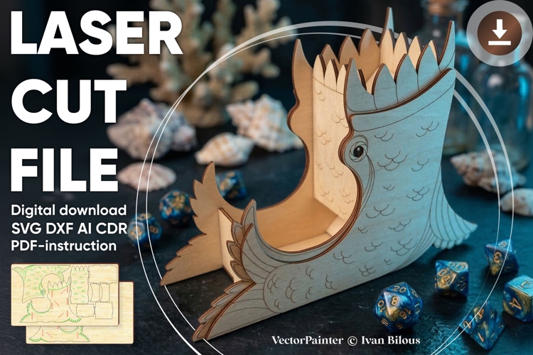 Sea gragon Dixe tower - laser cut files, Vector Pattern