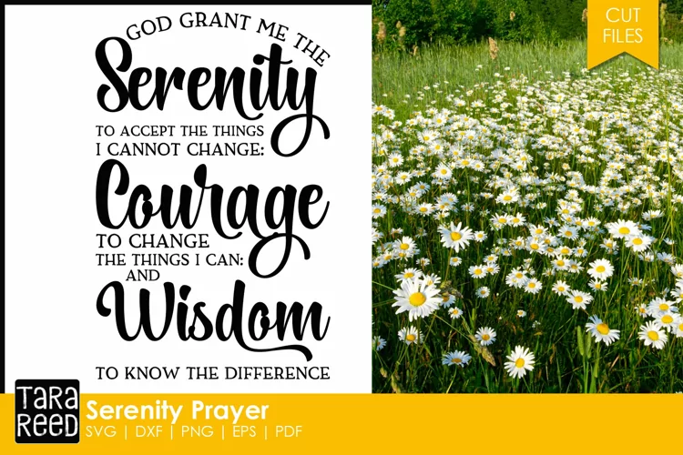 Serenity Prayer SVG and Cut files for Crafters