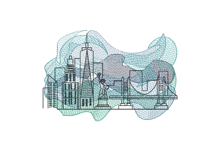 New York Skyline - Machine Embroidery Design