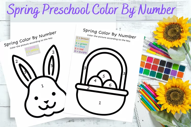 Spring Preschool Color By Number