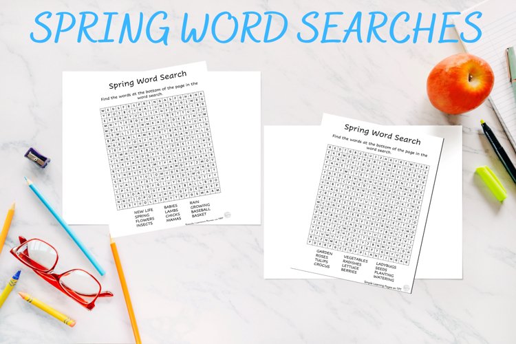 Spring Word Searches example image 1