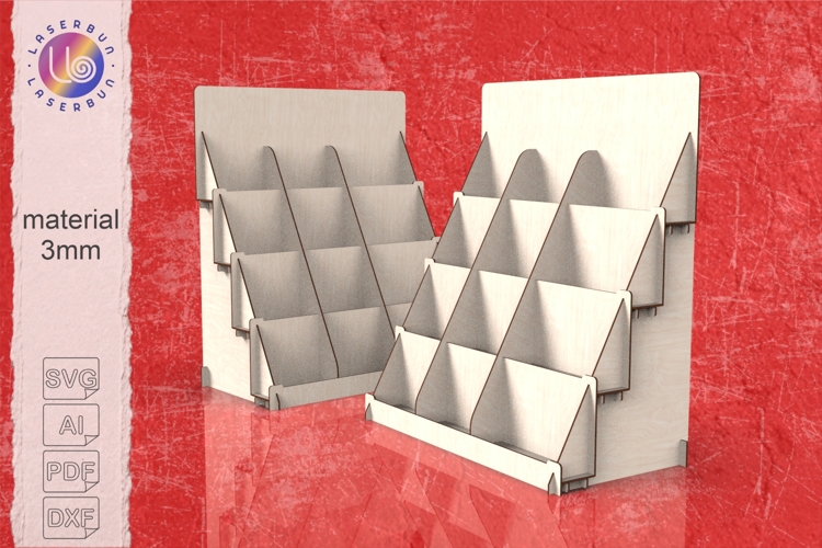 Narrow Reinforced Display Rack SVG File