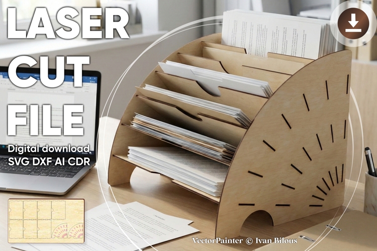 Documents Stand - laser cut file, SVG DXF plan for laser