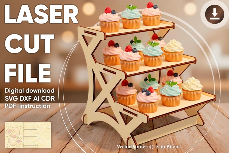 Stand For Sweets - laser cut file, Glowforge pattern