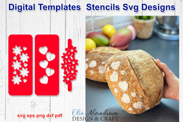 Baking Hearts Stencils Svg| Stencil Template Transfer Design
