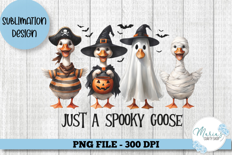 Just a Spooky Goose PNG, Funny Halloween Geese Clip art
