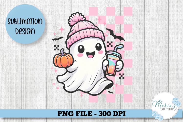 Retro Halloween Ghost png file, Cute Halloween clip art