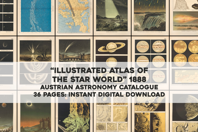36 Pages from a 19th Century Austrian Astronomy Catalogue