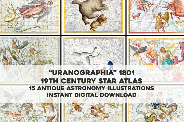 15 Astronomy Illustrations from 19th Century Astrology Maps