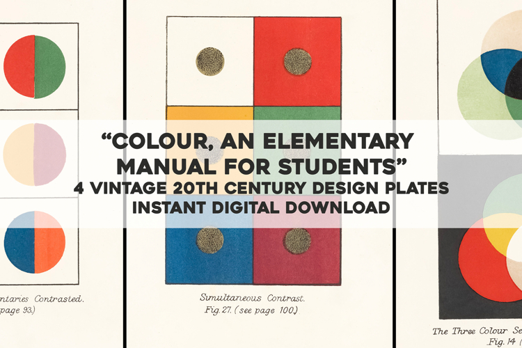 4 Vintage Color Charts Minimalist Aesthetic Image Bundle